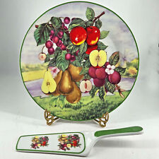 I Godinger Gonden Orchard porcelain cake platter w server New picture
