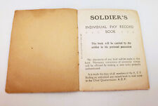 Antique Vintage WW1 US Soldiers Individual Pay Record Book  WWI picture