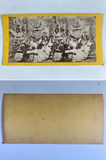 People on a Terrace, Vintage Albumen Print, ca.1870, Stereo Print Vintage, Im picture