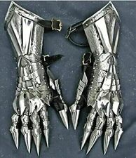 Medieval Nazgul Gloves Knight Crusader Gauntlets Steel Wearable Armor Gloves picture