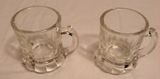 Lot Of 2 Vintage Miniature Beer Mug Clear Glass Stein Shot Glasses 1oz  picture