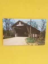Preble County College Corner Ohio State Line Covered Bridge Postcard #178 picture
