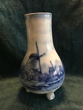 Antique Delft Leonard Vienna Austria Blue & White  Footed Vase picture