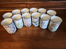 1981 FRANKLIN JAPANESE TEA CUP/SAKE 12 MONTHS OF THE YEAR FLOWERS Set of 12 picture