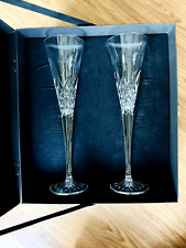 Waterford Crystal Pair Of Toasting Flutes Wishes Happy Celebrations Original Box picture