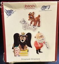 Vintage Carlton Rudolph Reindeer Trio 141 W/ King Of Toy Holiday Ornaments picture
