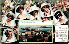Vtg St Peters Port Guernseys Our Belles 1908 Raphael Tuck Postcard picture