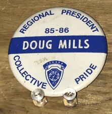 Vtg 1985 Button Doug Mills Regional President Collective Pride JCI Jancees CAN  picture