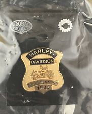 NOS Vintage Harley-Davidson First in Nation 1903 Lapel Hat Vest Pin Sealed Bag picture