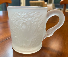 RARE Vtg Depression Glass Mug poss. Adams Metamorphosis Frosted Clear Glass Mug picture