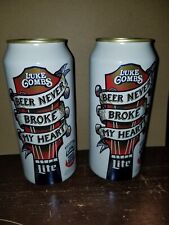 2 Luke Combs Edition Miller Lite Beer can (empty) Rare 16 oz tall boy 2 Cans  picture