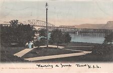WINONA MINNESOTA~LEVEE PARK & BRIDGES~LANGDORF #731 PUBL POSTCARD 1906 picture