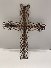 Copper Metal Cross 11” Wall Art Hand Made picture