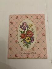 Vintage 1940's A Birthday Wish Wallace Brown Birthday Greeting Card picture