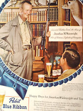 1948 Esquire Ads Pabst Blue Ribbon Beer Jonathan M Wainwright Pioneer Leather picture