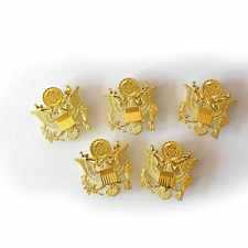 5PCS/LOT US ARMY OFFICER CAP EAGLE BADGE GOLD INSIGNIA REGULATION SIZE picture