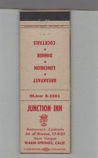 Matchbook Cover - Junction Inn Warm Springs, CA picture