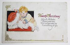 Christmas Santa Claus PostCard Circa 1910s Made in USA Merry Christmas Card #101 picture