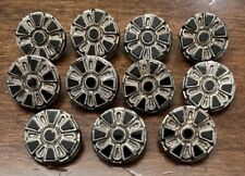 Antique Vintage Lot of 11 Silver Lustered & Patterned Black Glass Buttons (E2) picture