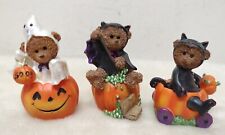 Ganz Halloween Figurine Bears Ghost Costume Jack O Lantern Pumpkin Black Cat Bat picture