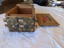 Vintage Japanese Wooden Inlaid Puzzle Box Mt. Fuji  picture
