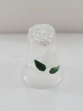 Vintage Clear Glass with White Flower Thimble picture