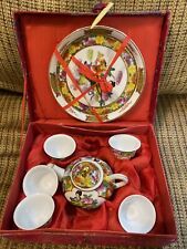 Vintage MINI Japanese Hand-Painted China Tea Set with plate in Satin Box  picture