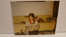 1980S VINTAGE FOUND PHOTOGRAPH ORIGINAL ART COLOR PHOTO PRETTY DRUNK WHITE GIRL picture