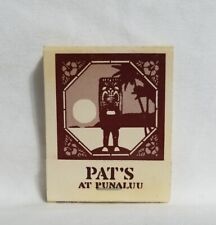 Vintage Pat's at Punaluu Restaurant Tiki Matchbook Hauula Hawaii Advertising picture