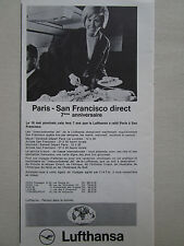 4/1967 PUB LUFTHANSA BOEING JETS HOTESSE AIR STEWARDESS SAN FRANCISCO FRENCH AD picture