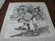 1878 Original POLITICAL CARTOON - ORGAN GRINDER w MONKEY British PARLIAMENT picture