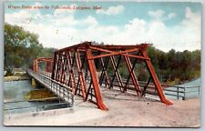 Wagon Bridge across Yellowstone River Livingston 1910 Billings Montana Postcard picture