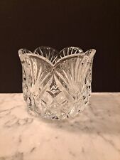 SHANNON CRYSTAL DESIGN OF IRELAND VINTAGE CANDLE HOLDER OR CANDY BOWL VERY HEAVY picture