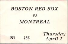 Vintage BOSTON RED SOX VS. MONTREAL Baseball Ticket 
