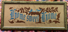 Antique Victorian Punched Paper Sampler Nest Bluebirds Tree Home Sweet Home picture