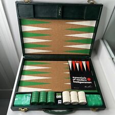 Vintage Crisloid Backgammon Set Chip w/ Case/Manual Green/White picture