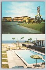 Postcard Glenwood Motel Fort Walton Beach Florida FL Pool Cars Split View picture