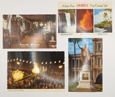 60's Hawaii Postcard Lot Orchid Isle Luau Fire Dance Kamuela Museum King Statue picture