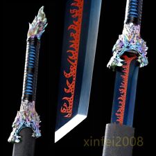 Hand Forged Chinese Kung Fu Sword Tang Dragon Dao Sharp 1095 Carbon Steel Blade picture