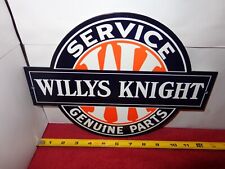 12 x 9 INCH WILLYS KNIGHT CAR SALES SERVICES PARTS ADV. SIGN DIE CUT METAL # S 4 picture