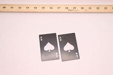 (Pair) Ace Of Spades Card Bottle Opener Stainless Steel Black picture