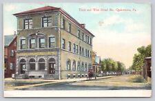 Postcard Quakertown PA National Bank Third and West Broad Sts Posted 1910 picture