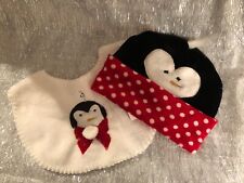 WOOF & POOF - 2006 - RARE BABY PENGUIN HAT & BIB - BNWT picture