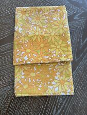 Vintage 1970s Set of 2 Yellow Orange Daisy Floral Print Pillowcases 30”x20”  picture