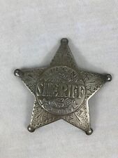 Vtg Lincoln County Sheriff Badge 5 Point Patina Replica Silver 42g picture