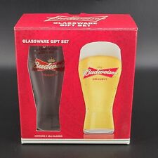 Budweiser 2012 Glassware Gift Set of 2 16 OZ Pilsner Style NEW in Box picture