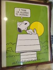 Vintage c. 1958 Snoopy  Wall Poster Hallmark I Think I'm Allergic to...  picture