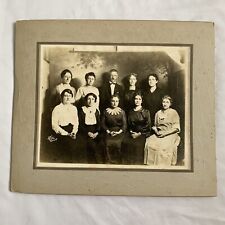 Antique Vintage Cabinet Card Large Photograph Women Man Group Photo 1921 picture