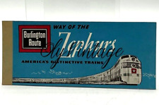 RARE Vintage Burlington Route Way of the Zephyrs Chicago Quincy Train Travel picture