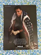 Vintage 1998 Oscar De La Hoya Milk Mustache Print Ad Boxing American Flag picture